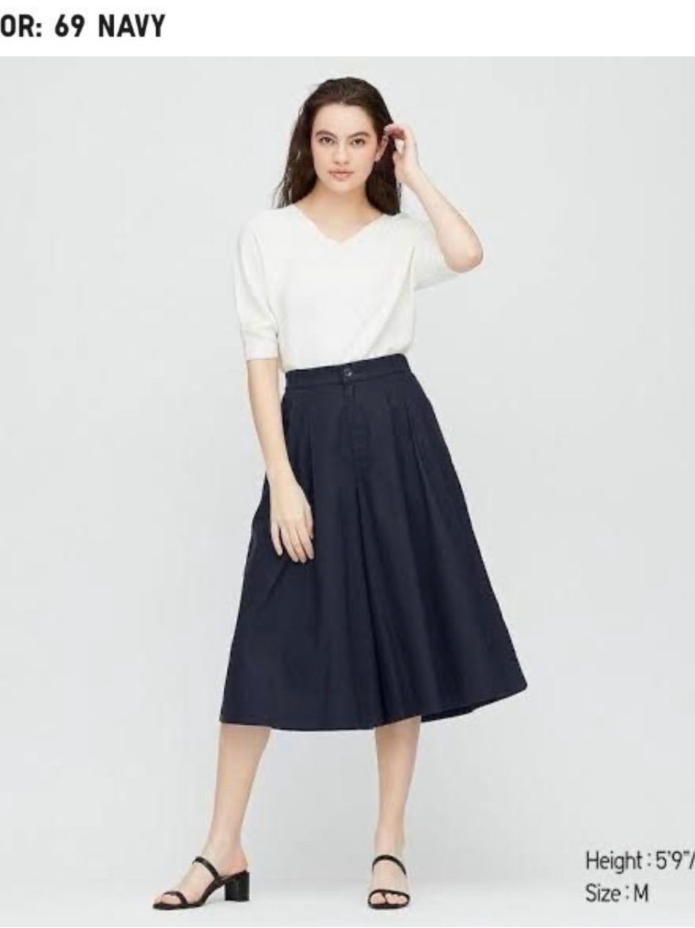Uniqlo Navy A-Line Wide Leg Pants